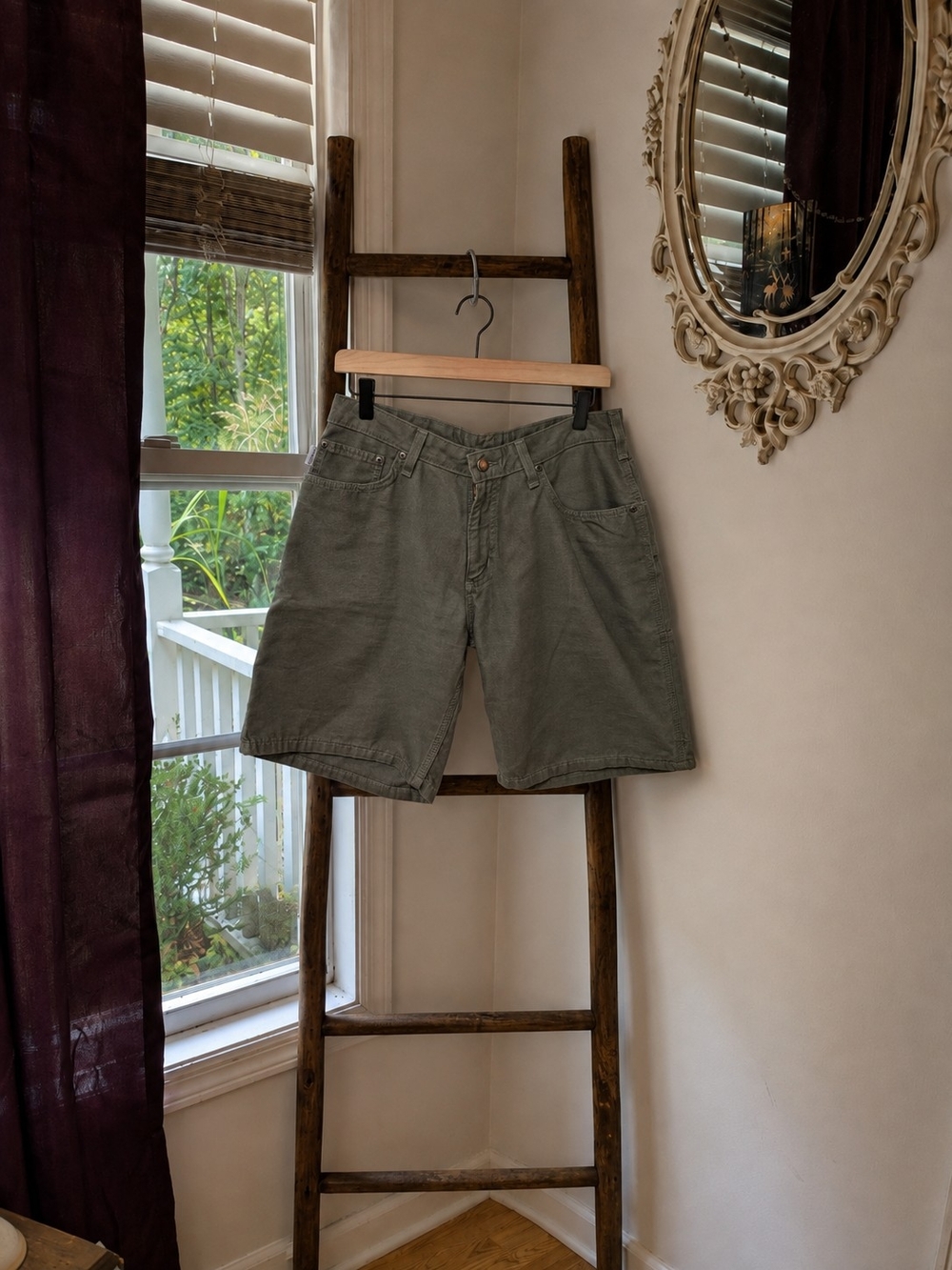 Carhartt Women's Olive Green Shorts Casual Hiking Forest